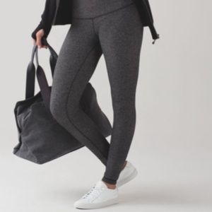 Lululemon Wonder Under Gray Herringbone Leggings